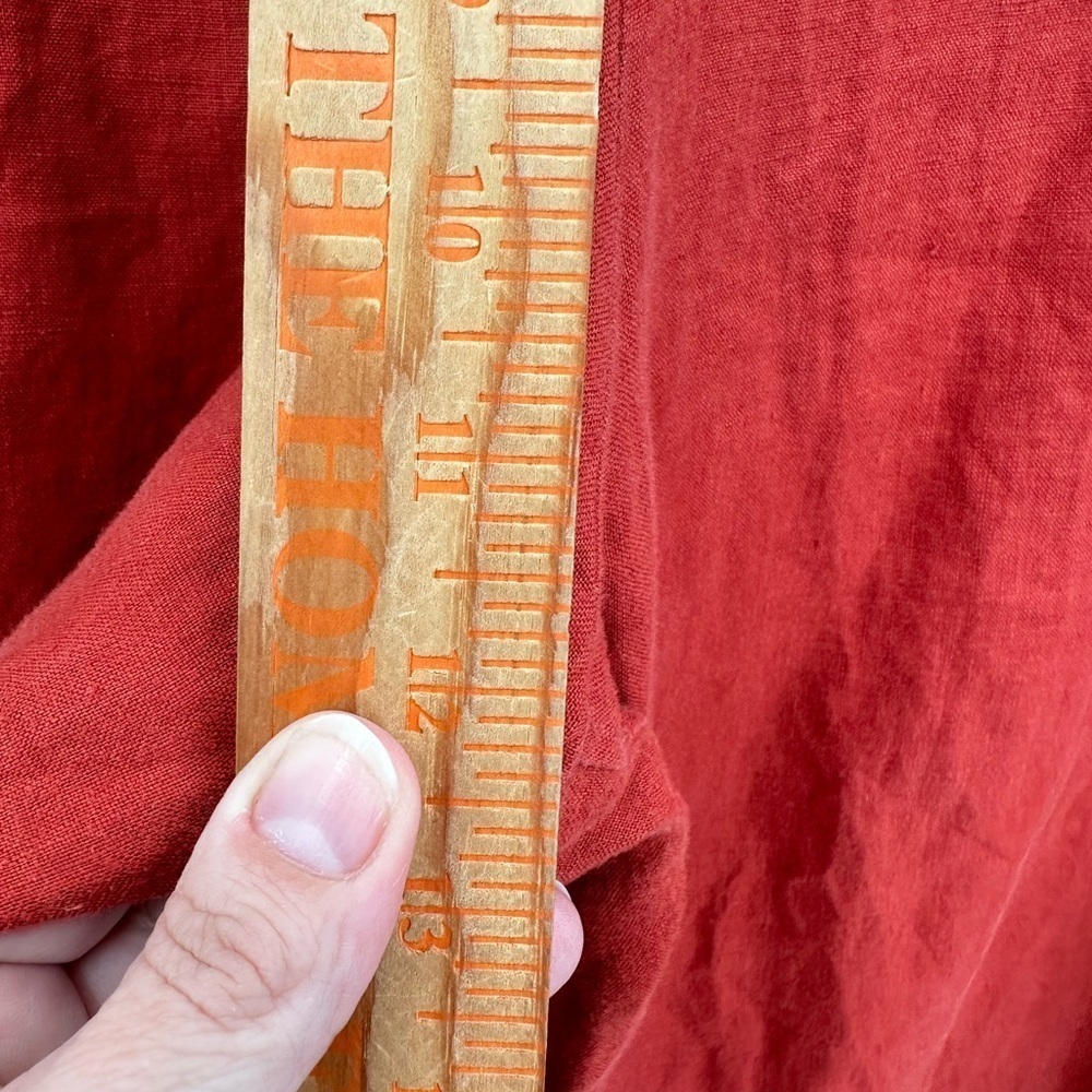 4OUR DREAMERS Linen wide leg burnt orange pull on woman Lagonlook boho capri L - Picture 10 of 14